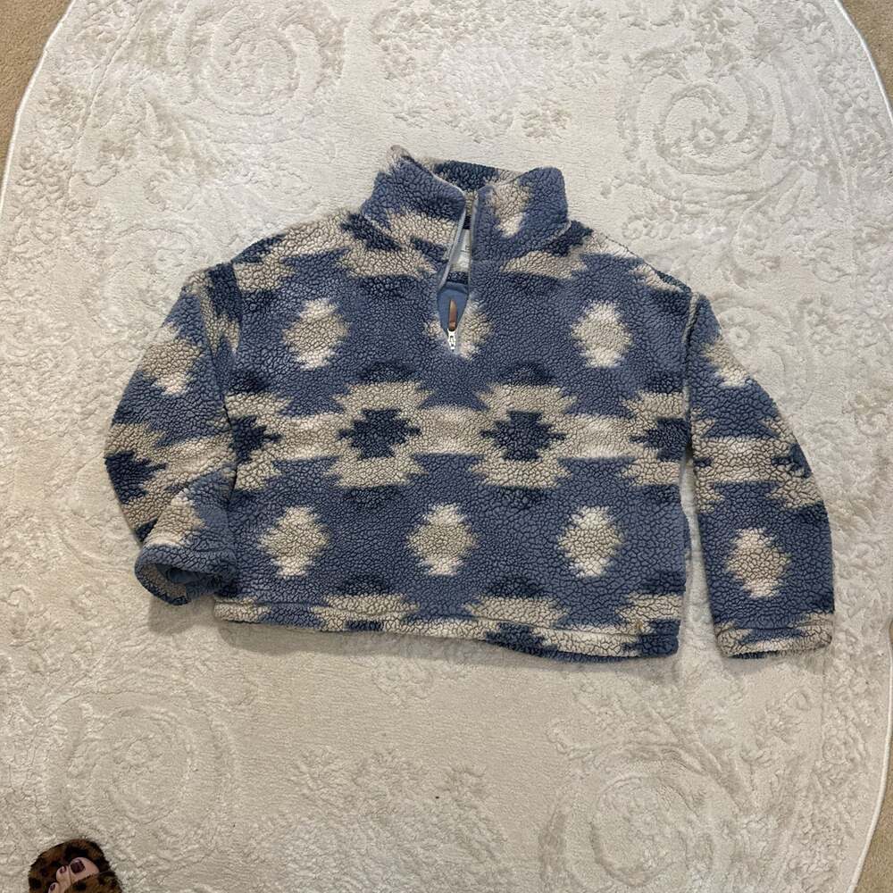 Thread & Supply‎ Quarter Zip Aztec Sherpa Fleece Pullover